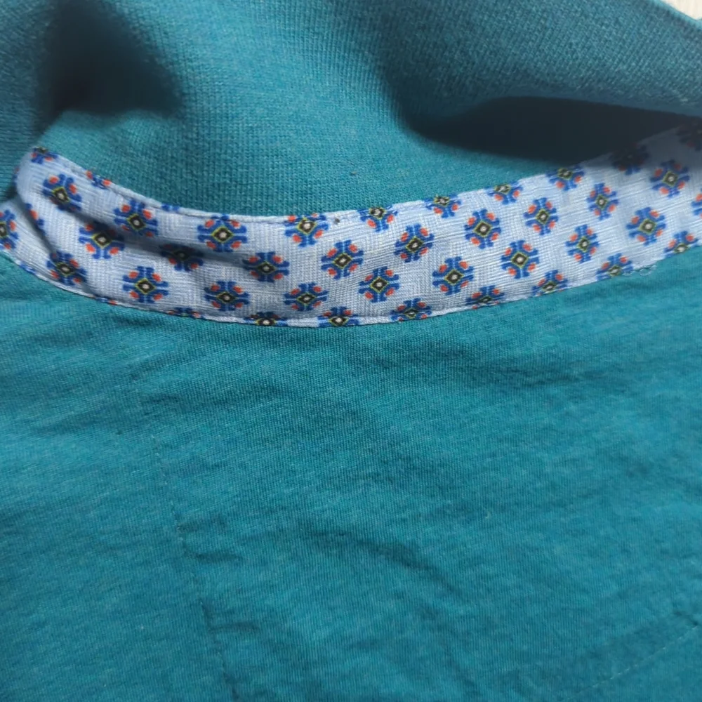 Robert Graham Mens Teal Blue Short Sleeve Polo Shirt Classic Fit Size 2XL 597